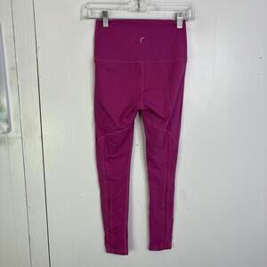 Zyia Leggings Womens 4 Active Cutout Ankles Pink Workout Running Mid Rise